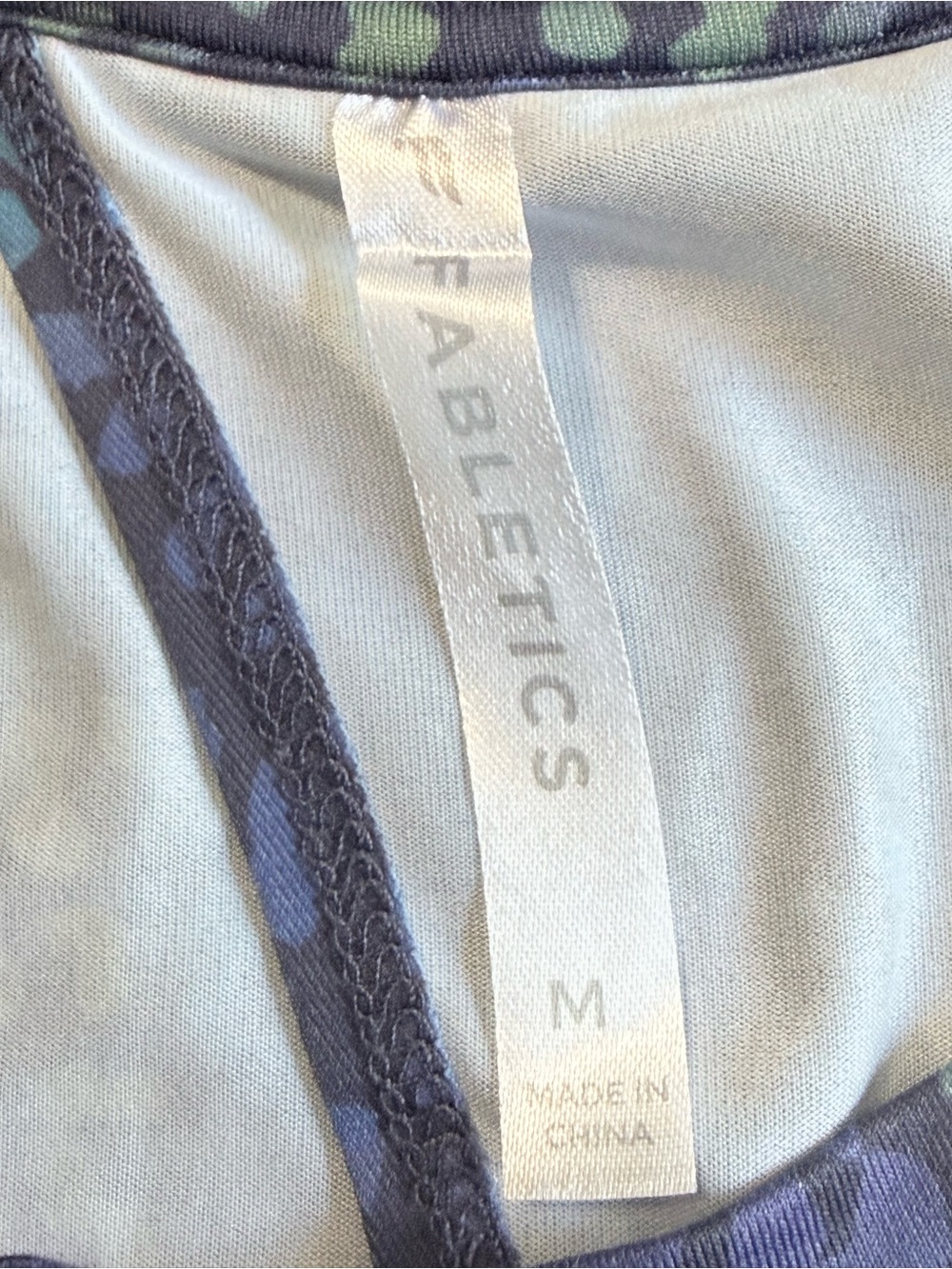 Fabletics Navy and Teal Leopard Print Athletic Tank - Picture 4 of 4